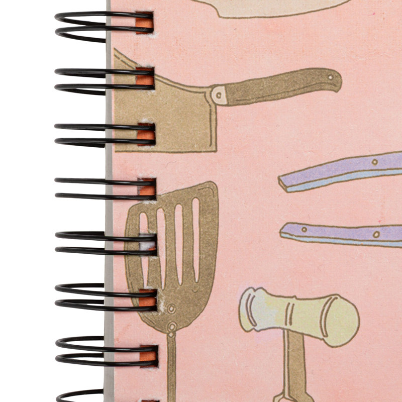 Multicolore, journal de recettes carrées à spirale, Dire rose