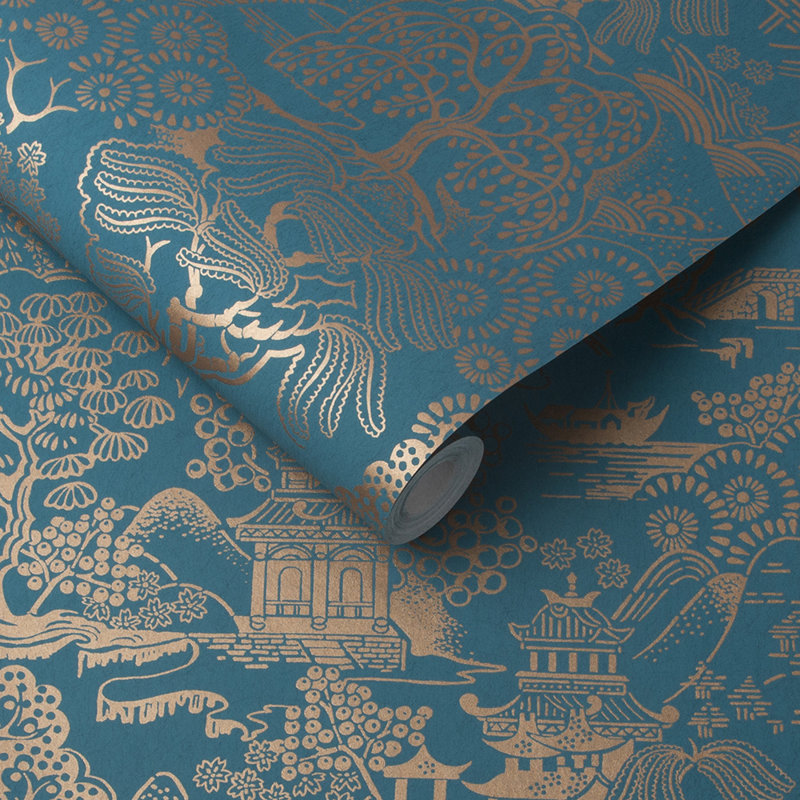 Orona Teal Wallpaper