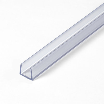 Rail de moulage en plastique transparent de 0,375 po d'épaisseur x 0,375 po de largeur x 36 po de longueur