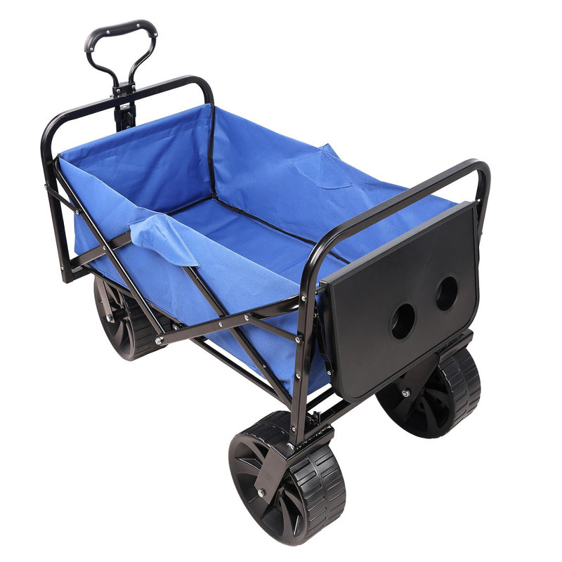 Chariot de plage pliant Wagon Garden (bleu), Bleu, H 42,1 po x l 38,1 po x P 19,7 po