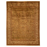 Hand Knotted Wool Area Rug in Gold And Beige