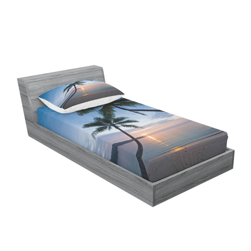 Microfiber Abstract Sheet Set, Twin Sheet Set with Fitted Sheet