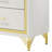 Leliea White 5-drawer Chest with Gold Trim