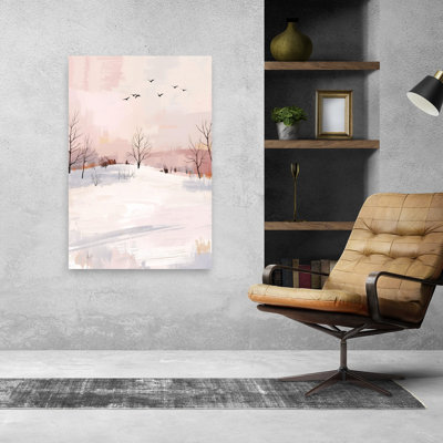 «Peaceful Winter Morning Peaceful Serene Tranquil Bird Landscape Nature», reproduction d'art murale