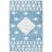 Hand Tufted Wool/Cotton Southwestern Rug in Blue-2011004100