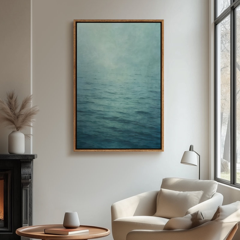 Art mural sur toile encadrée - Art mural abstrait pour chambre à coucher, 24" H x 16" W, Natural