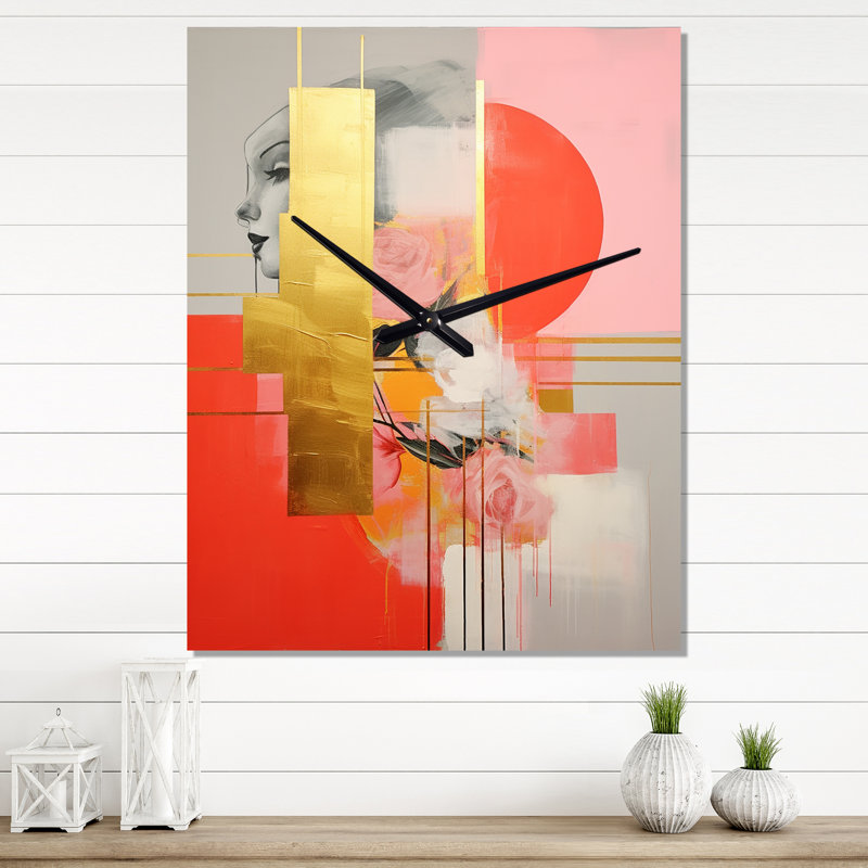 Horloge murale abstraite moderne Serendipity, H 32 po x l 16 po x P 1 po