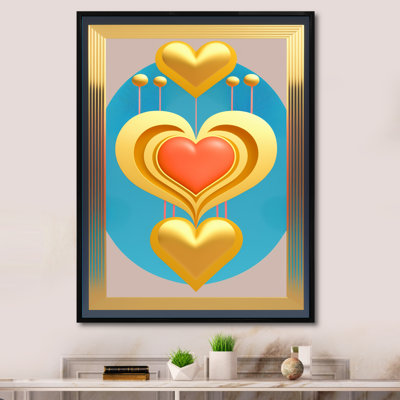 Dericka Shining Contemporary Red Heart III - Wrapped Canvas Print