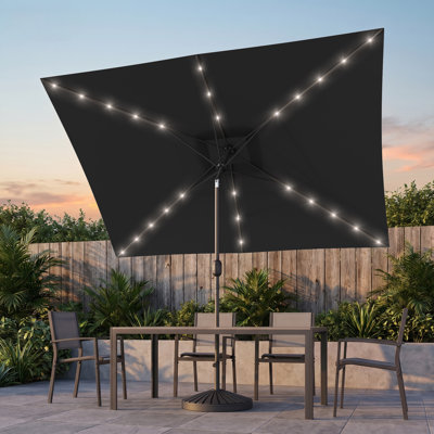 Buono 10' x 6.5' Rectangular Lighted Market Umbrella