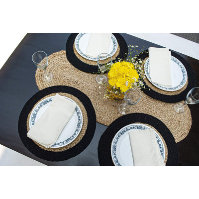 Notchietown Jute No Pattern Oval Placemat