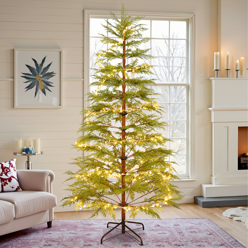 Arbre de Noël artificiel complet avec lumières DEL et base en métal, arbre complet 612 pointes