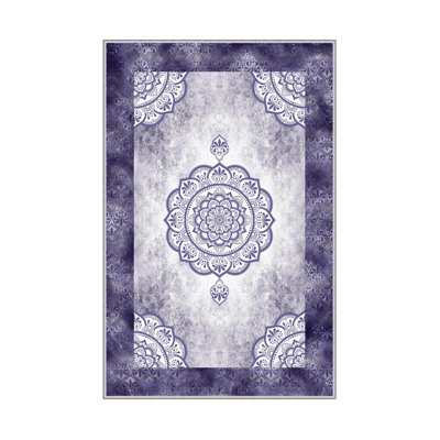 Premium Woven Carpet (23.6 x 39.4 inches), 100% Polyester, Antibacterial, Non-Slip PVC Underside | 8 mm Pile Height, 650 gr/m² | Machine Washable, 3D Digital Printing, Ideal for Home & Office Decor