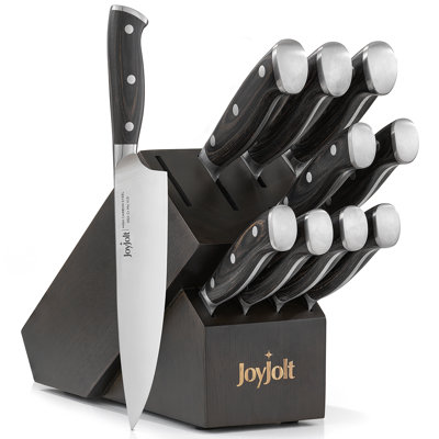 Joyjolt 11-Piece Assorted Knife Block Set