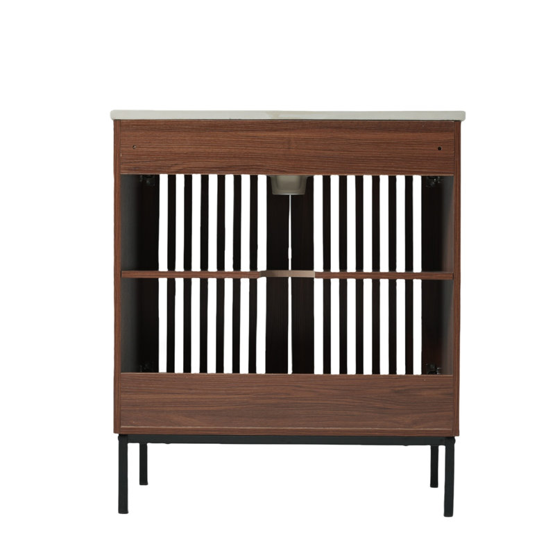 Meuble-lavabo moderne brun foncé 30 po