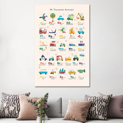 Retro Transport Alphabet 1 Piece Wrapped Canvas Wall Art