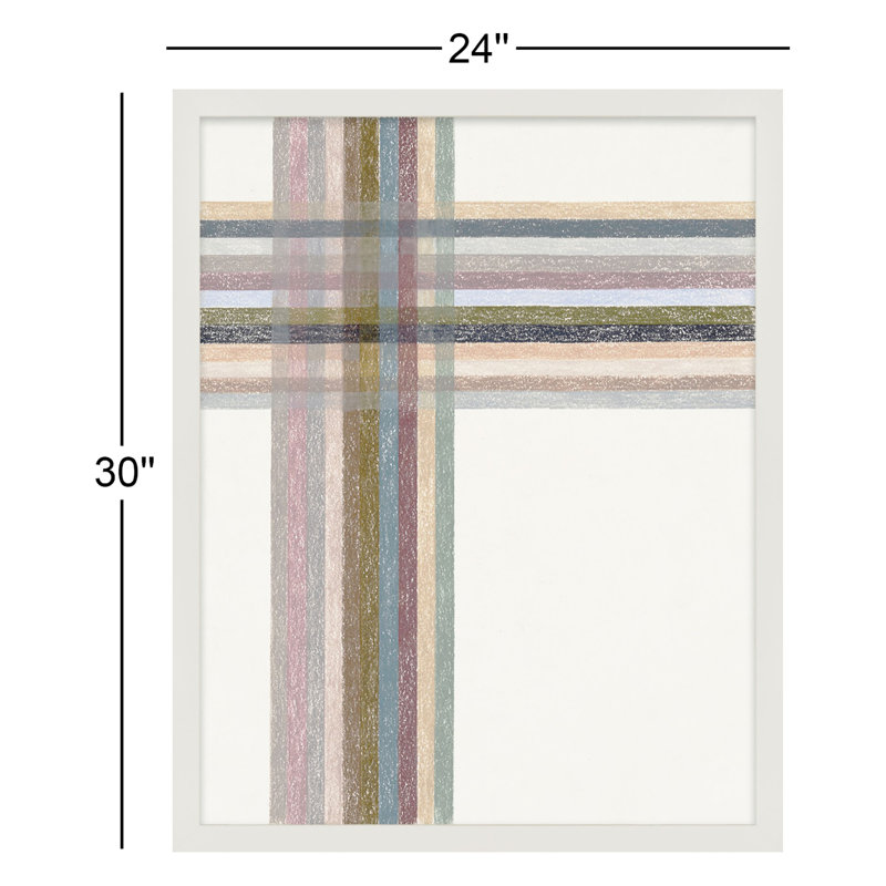 Darcie Sans titre: Intersections n ° 1 vertical par Beth James - Art mural encadré, Cadre blanc, L 24 po x H 30 po
