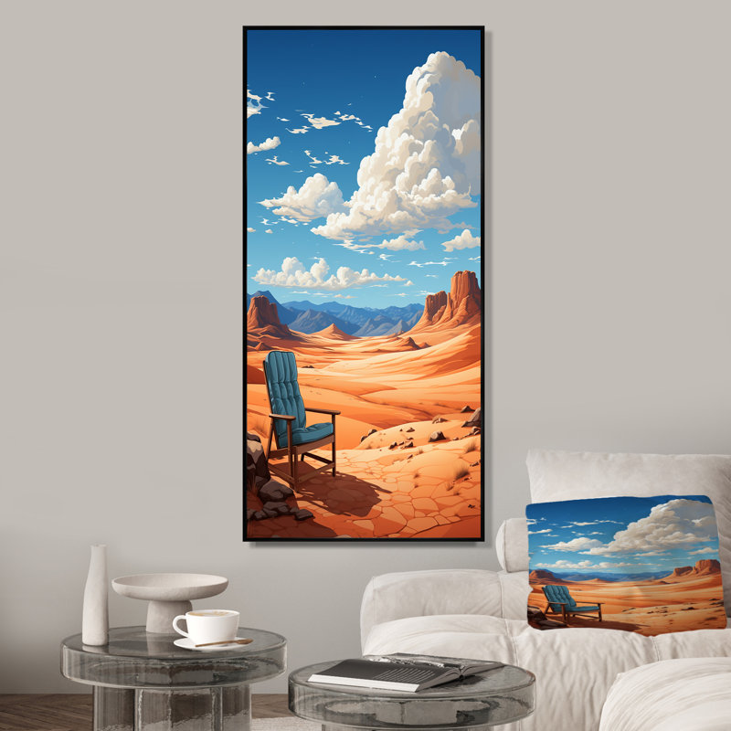 Soleil solitaire, sérénité, solitude, Cadre flottant noir, 32" H x 24" W