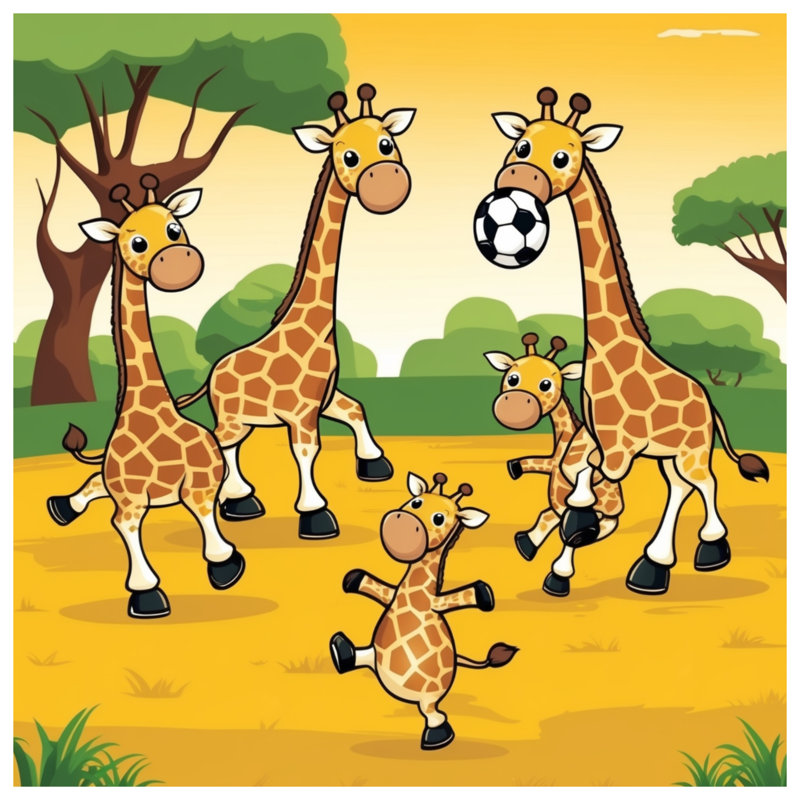 Tapis de bain girafes jouant au soccer, L 34 po x L 21 po