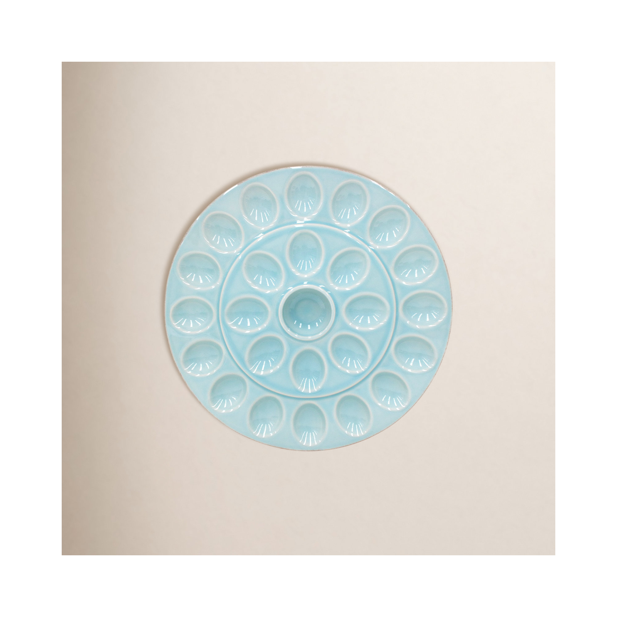 Cook & Host Round Egg Platter, Robins Egg Blue