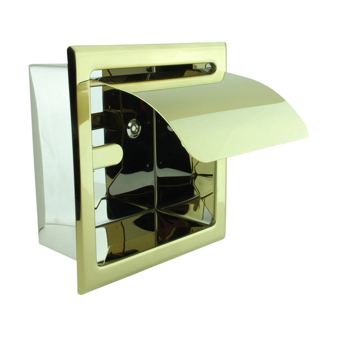 Recessed Toilet Paper Tissue Holder Gold Stainless Steel Renovators Supply The Renovators Supply Inc.