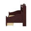 Lit de jour avec tiroirs de rangement et tablettes de tête de lit, lit de jour en bois de style rétro-75024609