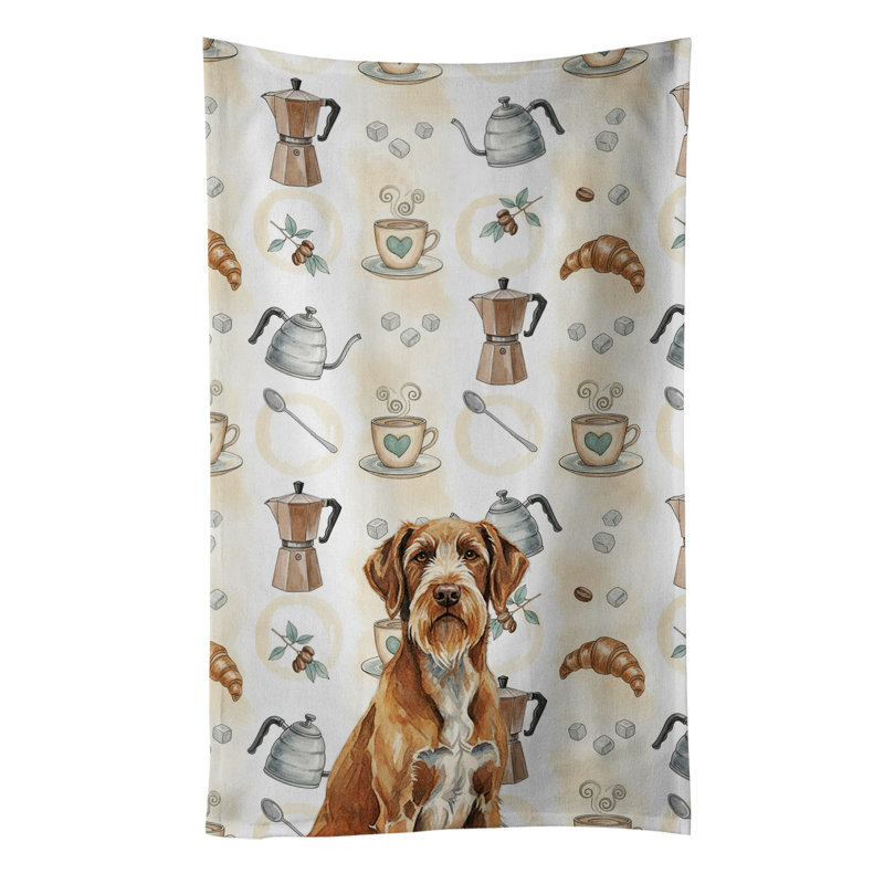 Wirehaired Pointing Griffon Coffee Bar Kitchen Towel, Wirehaired Pointing Griffon