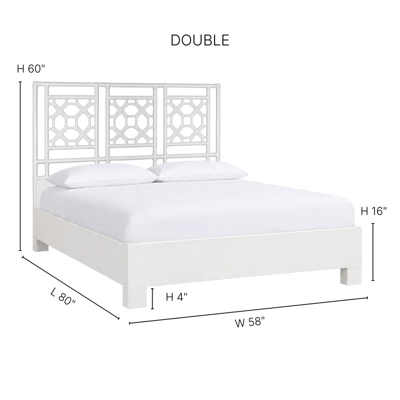 Lattice Back Platform Bed, Full, Evergreen