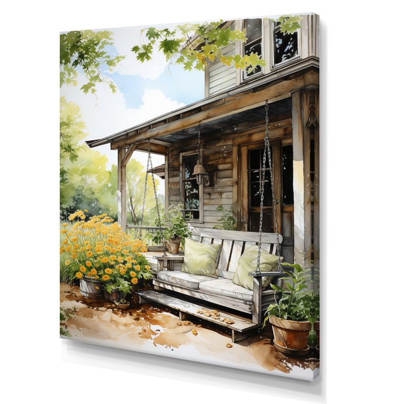 Farmhouse Gentle Breeze I - impressions sur toile, paysage et nature, H 44 po x l 34 po x P 1,5 po
