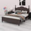 Structure de lit plateforme en bois, lit plateforme de style rétro avec support en lattes de bois