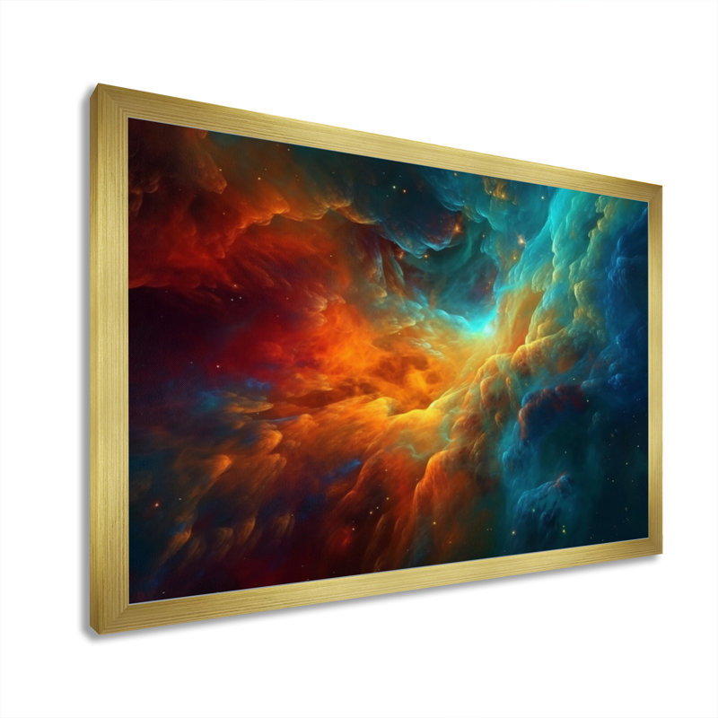 Revolution Space II sur impression sur toile, H 12 po x l 20 po x P 1 po, Cadre doré à coins fermés