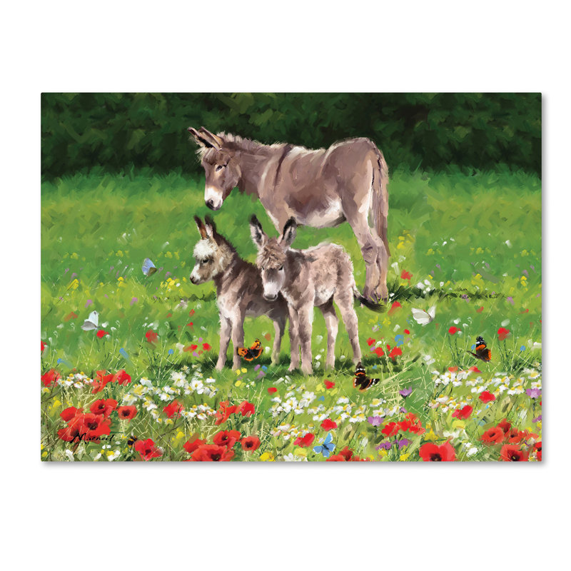 Armand 'Donkeys Landscape' Print on Canvas, 18" H x 24" W x 2" D