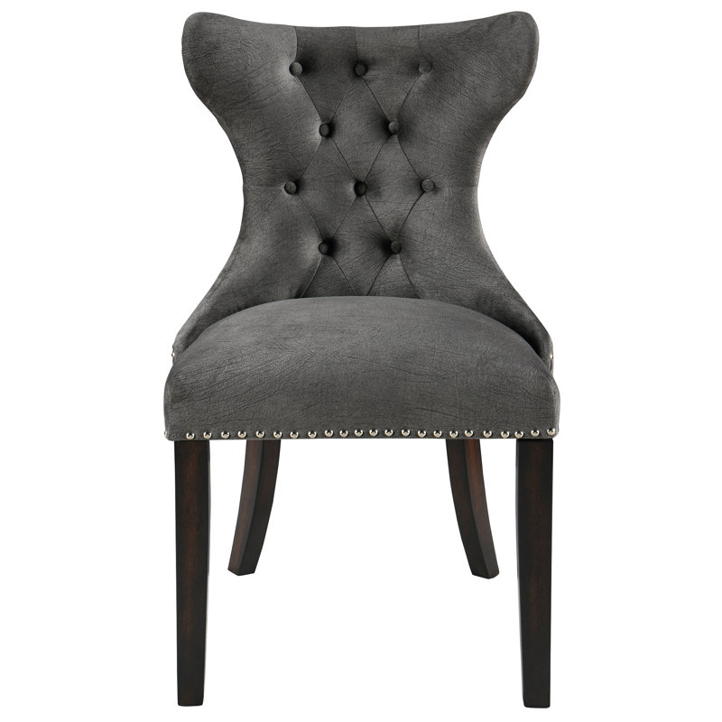 Chaise d'appoint rembourrée Gasia, Éponge gris foncé