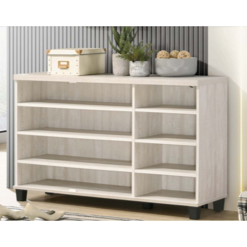 Corby 3-Door 16 Pair Shoe Storage Cabinet,45" 3-Door Shoe Cabinet, Light Gray