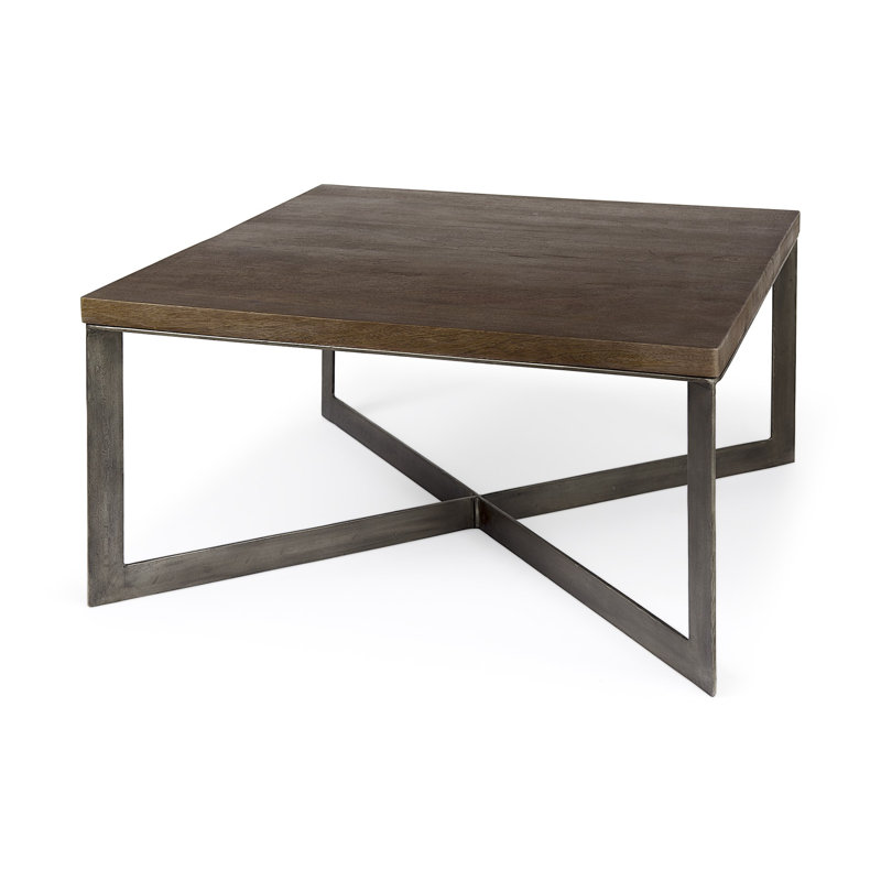 Table basse Tulane, Nickel / brun moyen