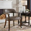 Chaise de poker avec accoudoirs pivotants capitonnés brun foncé LUMera Collection