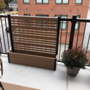 Enclo Florence WoodTek Vinyl Privacy Screen Kit w/ Planter Box 44in H x ...
