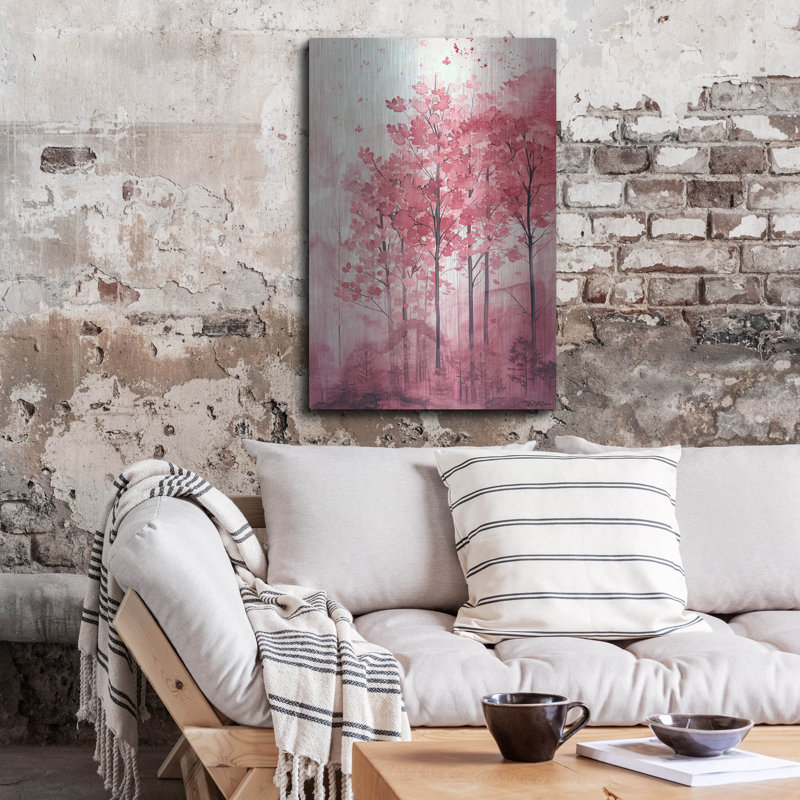 Art mural luxueux «Pink Trees» par Momart, H 36 po x l 24 po