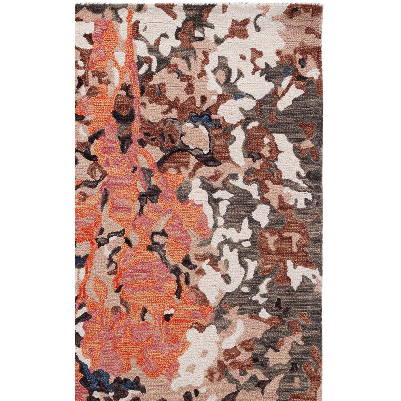 Tapis rose / ivoire en laine / coton touffeté à la main Blossom, Rectangle 3 pi x 5 pi