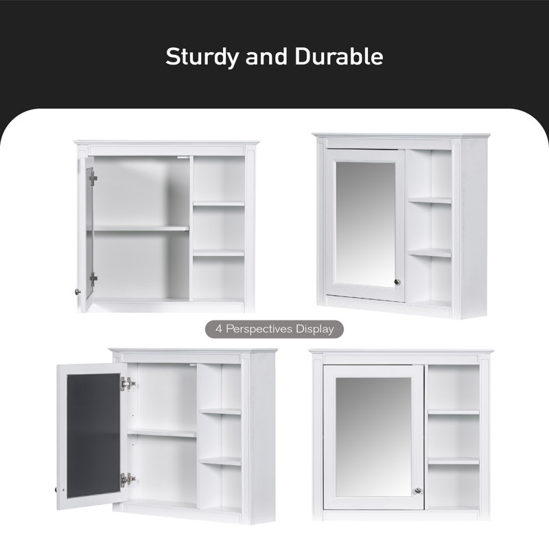 Liell Wall Mounted Required Bathroom Cabinet, White
