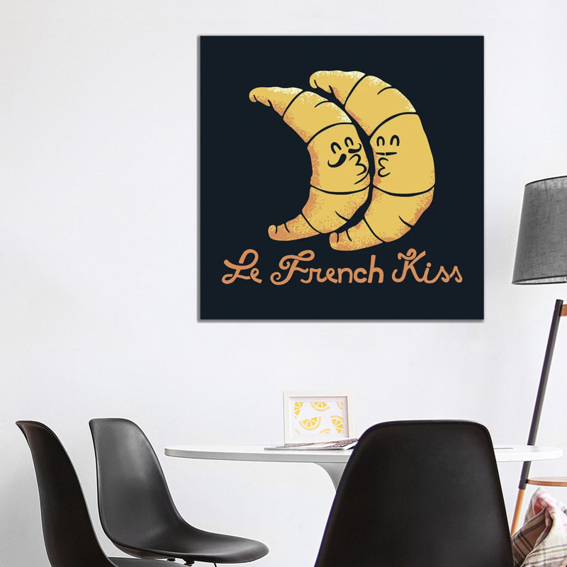 French Kiss 1 Piece Wrapped Canvas Wall Art, 93.98 cm H x 93.98 cm W x 1.91 cm D