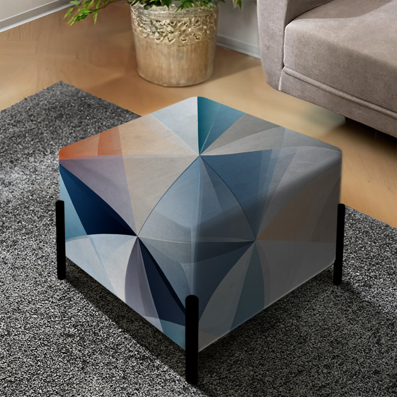 Ethereal Geometry - Patchwork Square Ottoman