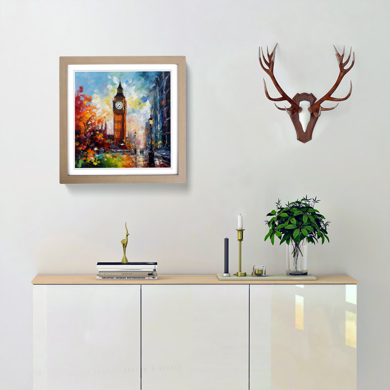 Single Picture Frame Print on Wood, Oak