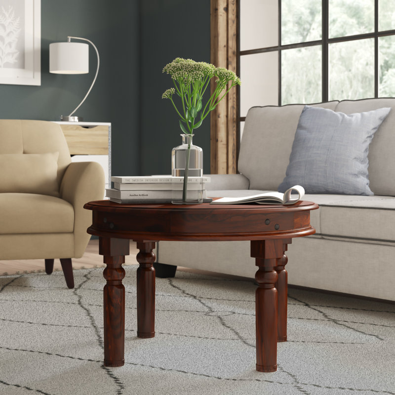 Indian Four Leg Coffee Table, 46cm H x 70cm W x 70cm D