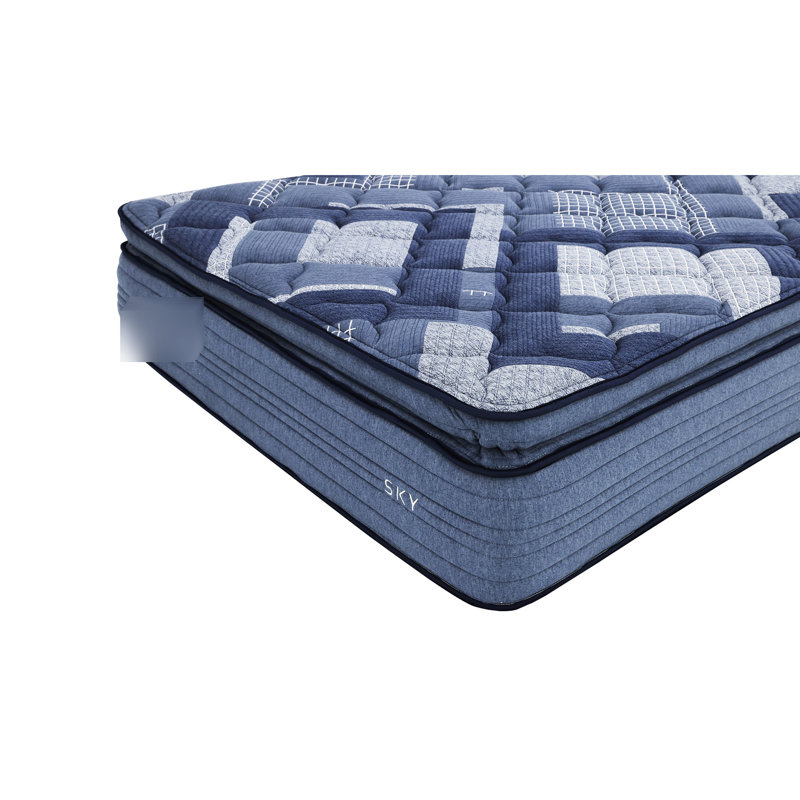 Matelas 14 po roulé et bleu compressé + multi avec unité de poche, couches en mousse à mémoire de forme, mousse très douce très grande, tissu, lit