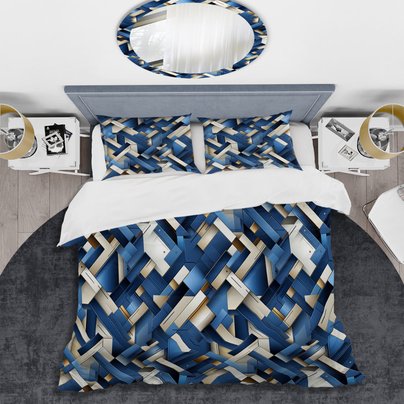 Ensemble de housse de couette Urban Cobalt, Housse de couette pour très grand lit et 2 très