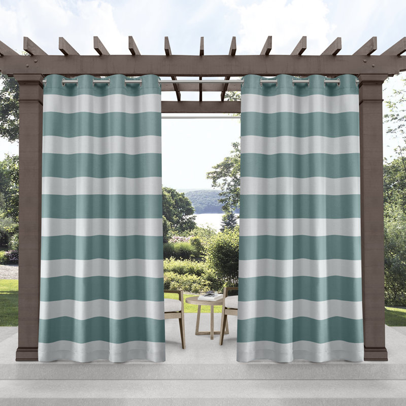 Agim Semi Sheer Curtain Pair, Teal, 54" W x 120" L