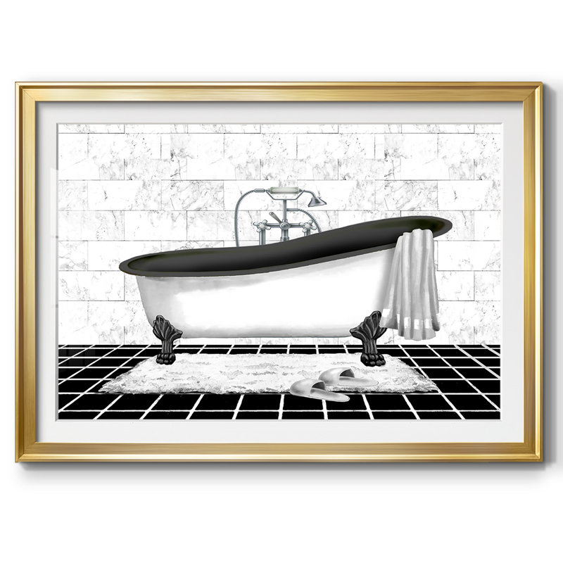 Modern Bath II, reproduction d'art encadrée, Or, H 15 po x l 21 po x P 1,5 po