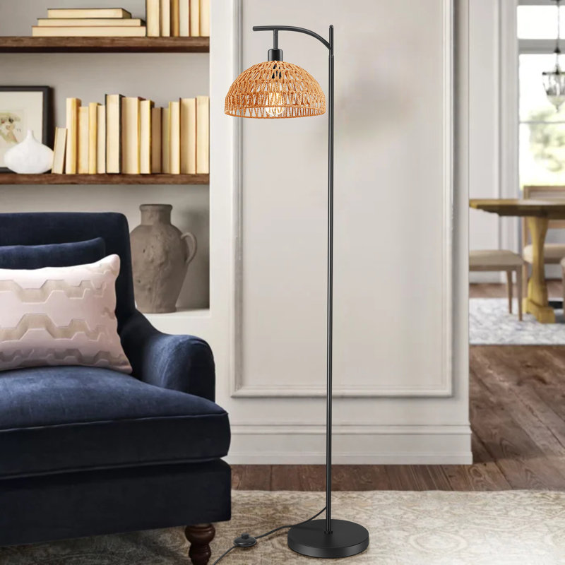 Aliezah 150cm Reading Floor Lamp, Brown