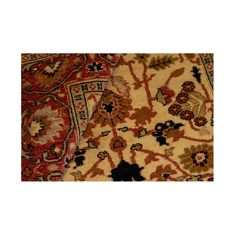 Tapis rouille et clair de haute qualité noué à la main