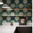 8" x 8" Rigid Green DIY Peel & Stick Graphic Patterned Tile Backsplash